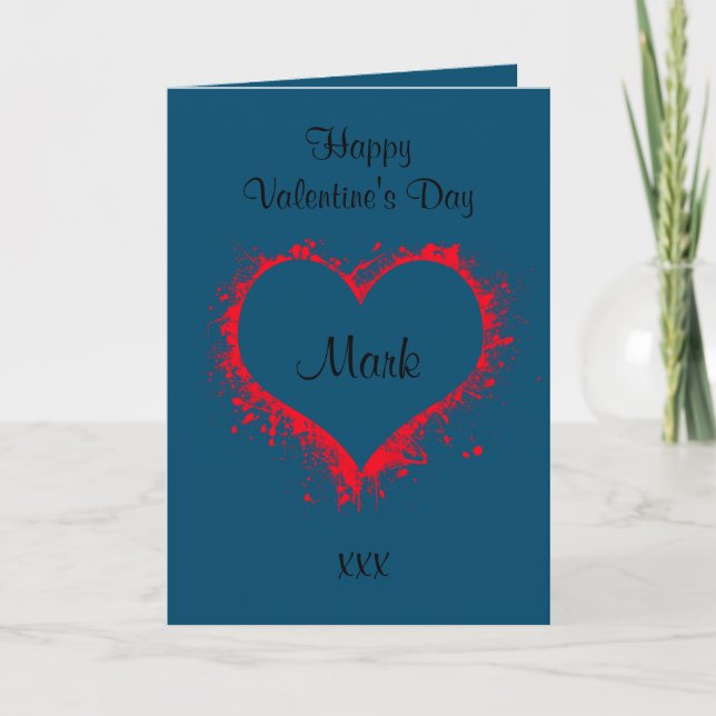 Pour lui carte bleue valentines (Devant)