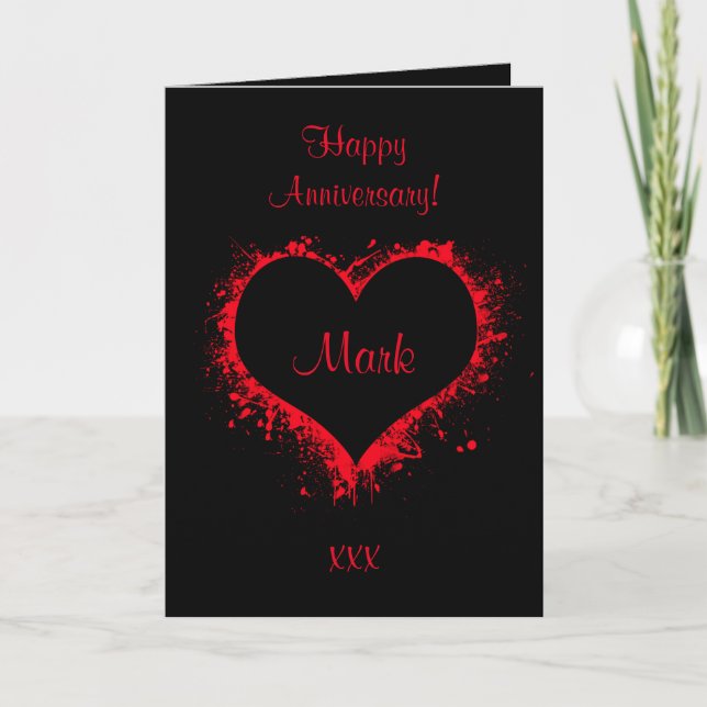 Pour lui noir drôle carte anniversaire (Devant)