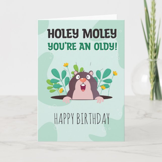 Pour lui ou sa drôle Holey Moley Carte d'anniversa (Devant)