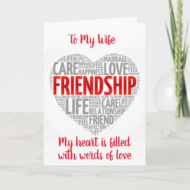 POUR MA FEMME SUR LA CARTE DE JOUR DE VALENTINE (Devant)