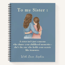 Pour Ma Soeur – Cahier Personnalisé avec Photo
