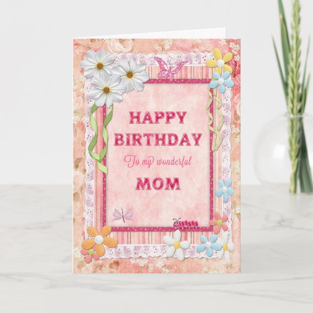 Pour maman, carte d'anniversaire pour l'artisanat (Devant)