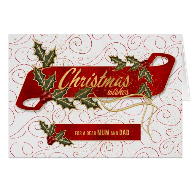 pour maman et papa Noël Holly et Berries (Devant horizontal)