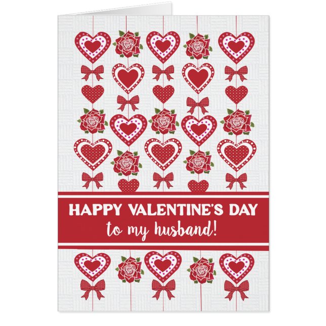 Pour Mari Valentine's Red Roses Coeurs Bows (Devant)