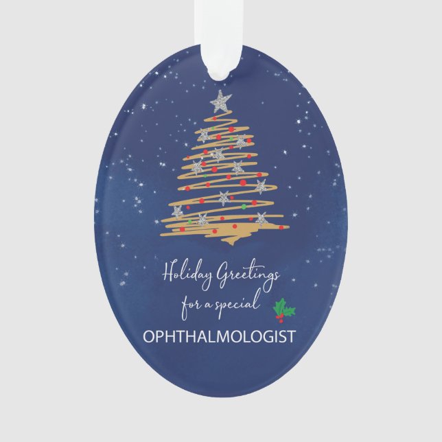 Pour ophtalmologiste sapin de Noël Nom personnalis (devant)