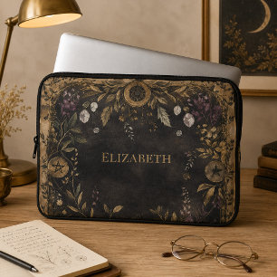 Pour Ordinateur Portable Housse d'ordinateur personnalisée Dark Botanical W