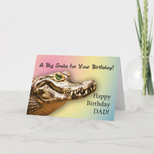 Pour papa une carte d'anniversaire avec un alligat