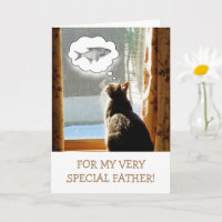 Pour Père, Chat Et Poisson Carte Anniversaire