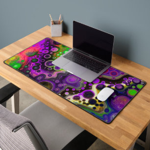 Pour Pour Art Fluid Art Lila, grün, schwarz Schreibtischunterlage