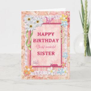 Pour soeur, carte d'anniversaire pour l'artisanat