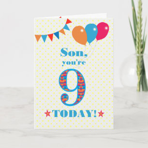 Pour Son 9e Anniversaire Bund et Carte Ballons