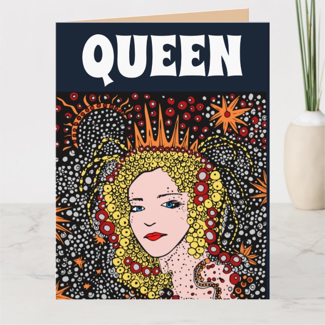 POUR SON ANNIVERSAIRE REINE JOLIE DAY CARTES D'ART (Devant)