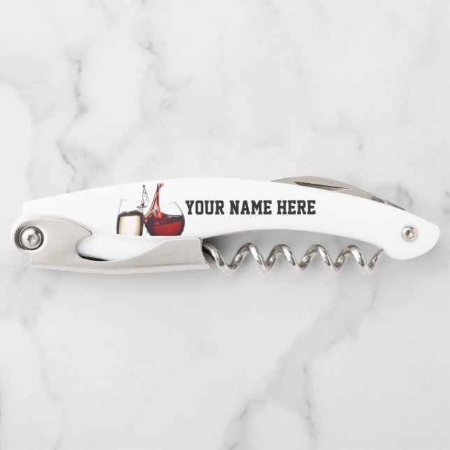 POUR THE "WINE" PERSONALISIERTE CORKSCREW KELLNERMESSER (Vorderseite)