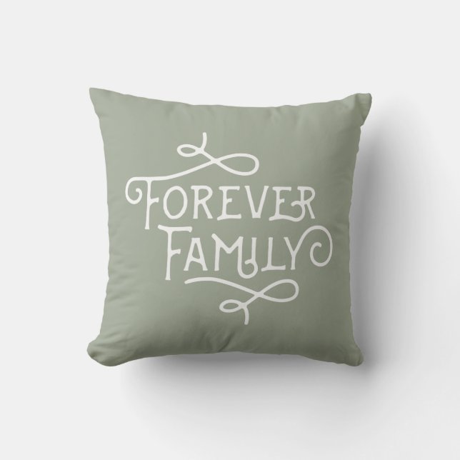 Pour toujours coussin de point de polka de famille (Recto)