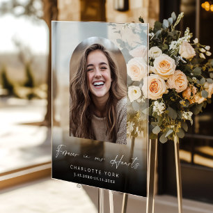 Pour toujours dans nos coeurs Arch Photo Funeral W