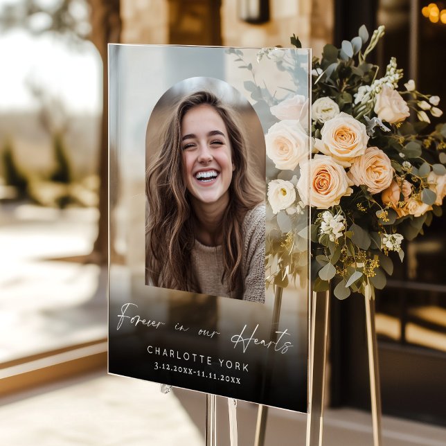 Pour toujours dans nos coeurs Arch Photo Funeral W (Créateur téléchargé)