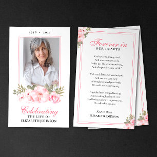 Pour toujours dans nos coeurs Floral Carte photo