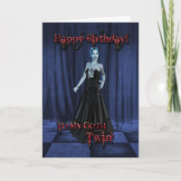 Pour un jumeau Goth, une carte d'anniversaire Vamp