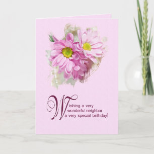 Pour un voisin, une carte d'anniversaire avec marg