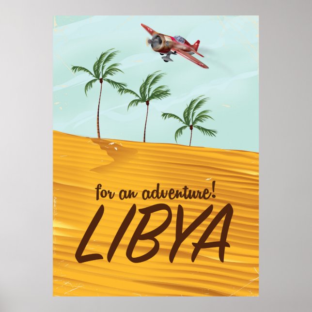 Pour une Aventure ! Affiche de voyage en Libye (Devant)