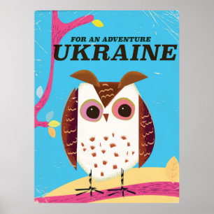 Pour une aventure affiche vintage de Ukraine Hibou