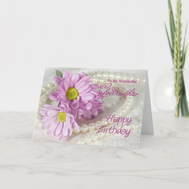 Pour une filleule, une carte d'anniversaire avec (Devant)