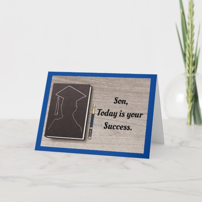 Pour Une Graduation Fils Carte de voeux Pliée (Devant)