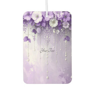 Pour Voiture Désodorisant Fleurs Violettes avec Perles Pendante