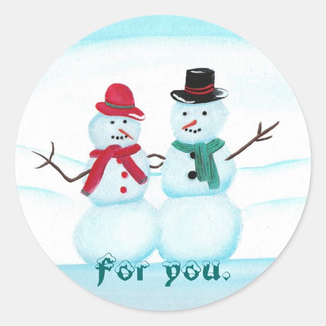 Pour vous, gens de neige, autocollants cadeaux de  (Devant)