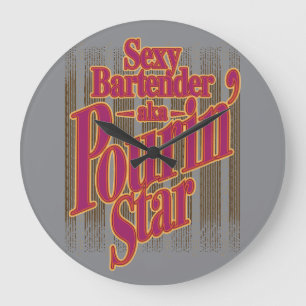 Pourin' Star Große Wanduhr