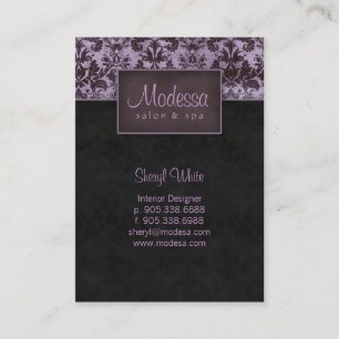 Pourpre de carte de rendez-vous de spa de salon de