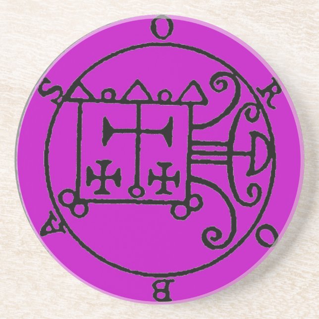 Pourpre de dessous de verre d'Orobas Sigil (Devant)