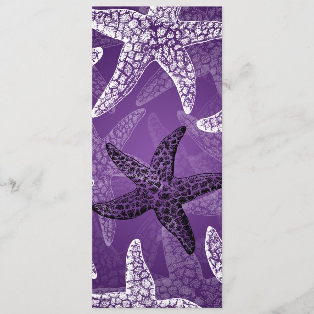 Pourpre d'étoiles de mer de menu de mariage de (Devant)