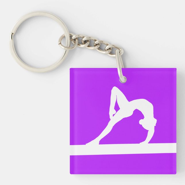 Pourpre du porte - clé w/Name de gymnaste (Devant)