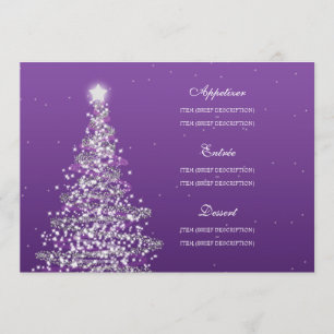 Pourpre élégant de menu de mariage de Noël