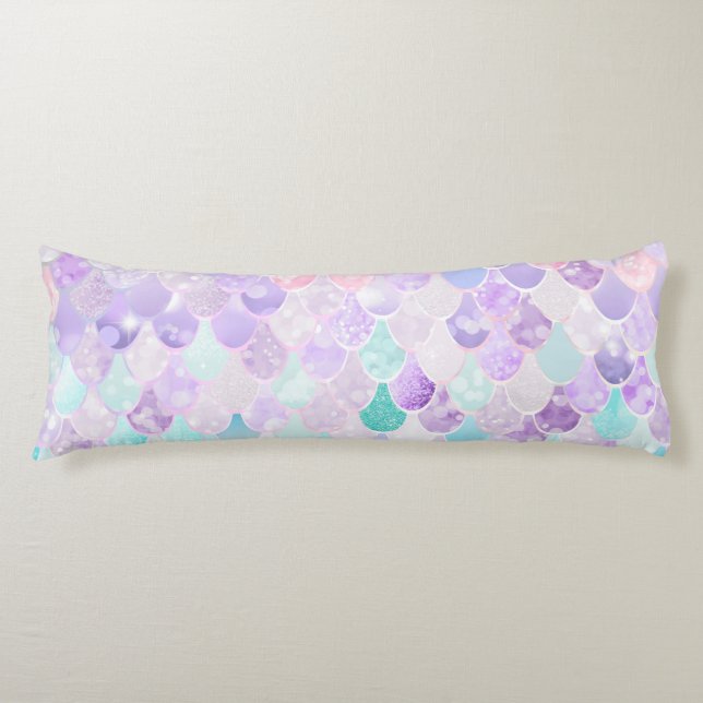 Pourpre en pastel de sirène mignonne, coussin de (Devant)