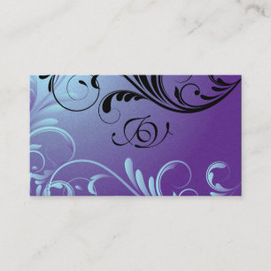 Pourpre et bleu de monogramme de carte de visite
