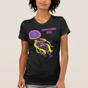 Pourpre et or de T-shirt de dames de maman de