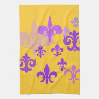 Pourpre et serviette de thé de Gold Fleur de Lis