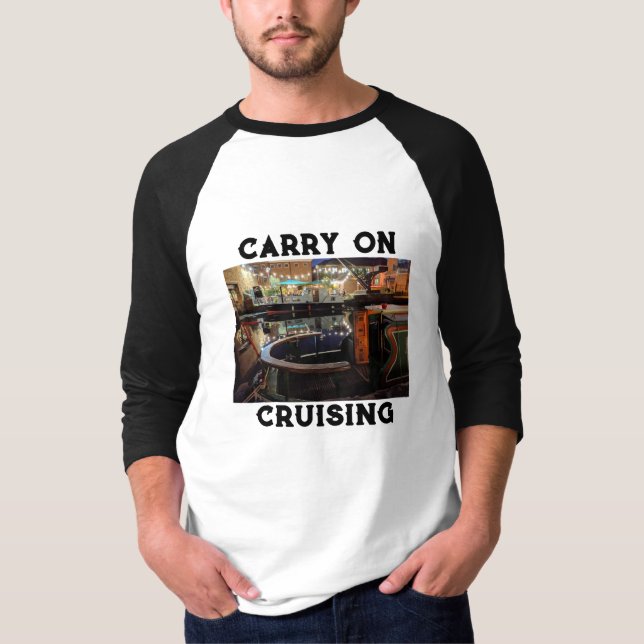 Poursuivez votre T-shirt croisière. Noir, rouge ou (Devant)