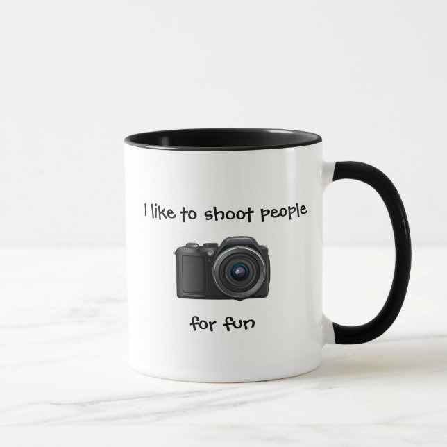 Pousse de tasse de photographe pour l'amusement. (Droite)