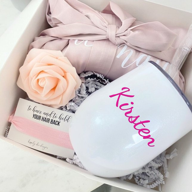 Poussette à vin pour femme d'honneur personnalisée (Personalized Bridesmaid Wine Tumbler)