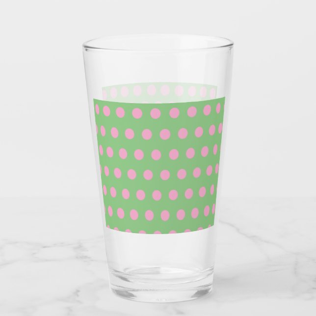 Poussette en verre à pointes polka (vert Sage et r (Devant)
