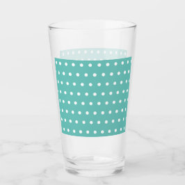 Poussette en verre à points de polka (Aqua & White