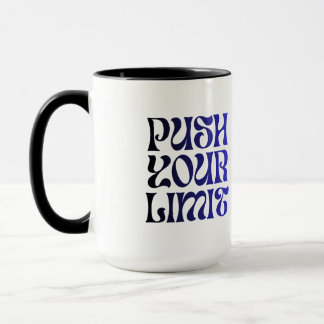 Poussez Votre Limite – Mug Motivationnel Bleu Vint