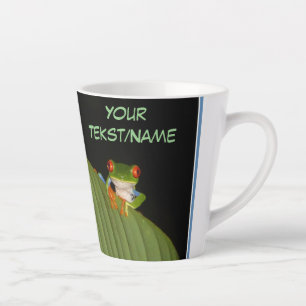 Poussière De Grenouille Rouge Jaune. Mug en latte 