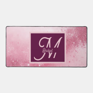 Poussière scintillante de marbre abstrait rose fém