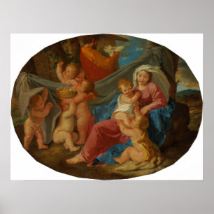 Poussin - Die Erholung über den Flug nach Ägypten Poster