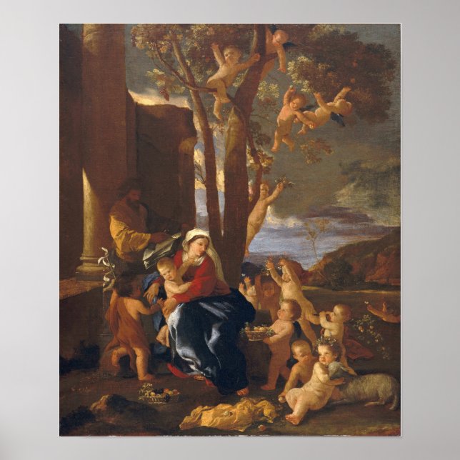 Poussin - Die Erholung über den Flug nach Ägypten Poster (Vorne)
