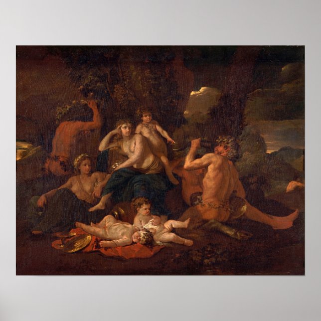 Poussin - Kindheit des Bacchus Poster (Vorne)